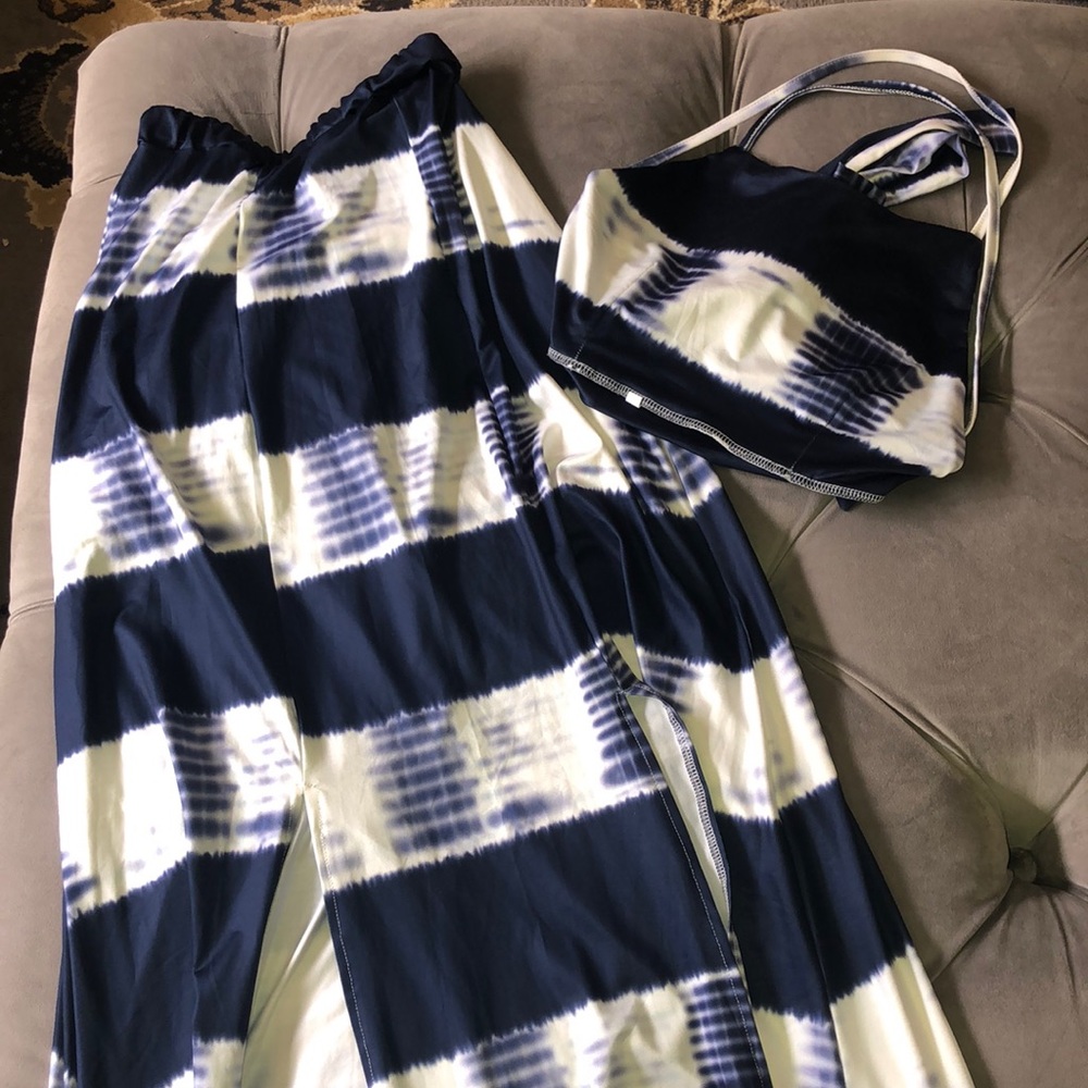 AMAZON▪️TIE DYE TWO PIECE▪️BLUE&WHITE